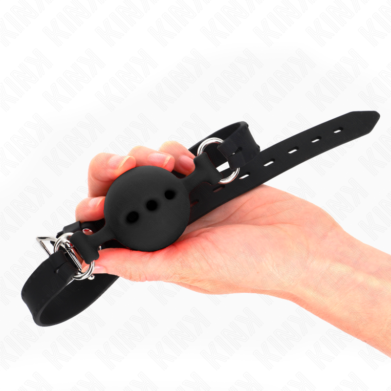 Bavaglio BDSM con Sfera Kink — Silicone, Misura L, Regolabile