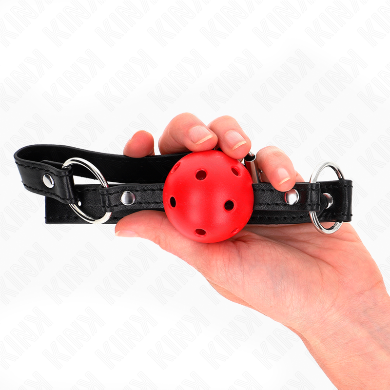 Gag Ball BDSM Kink Palla Cava — Rossa, 4,5 cm