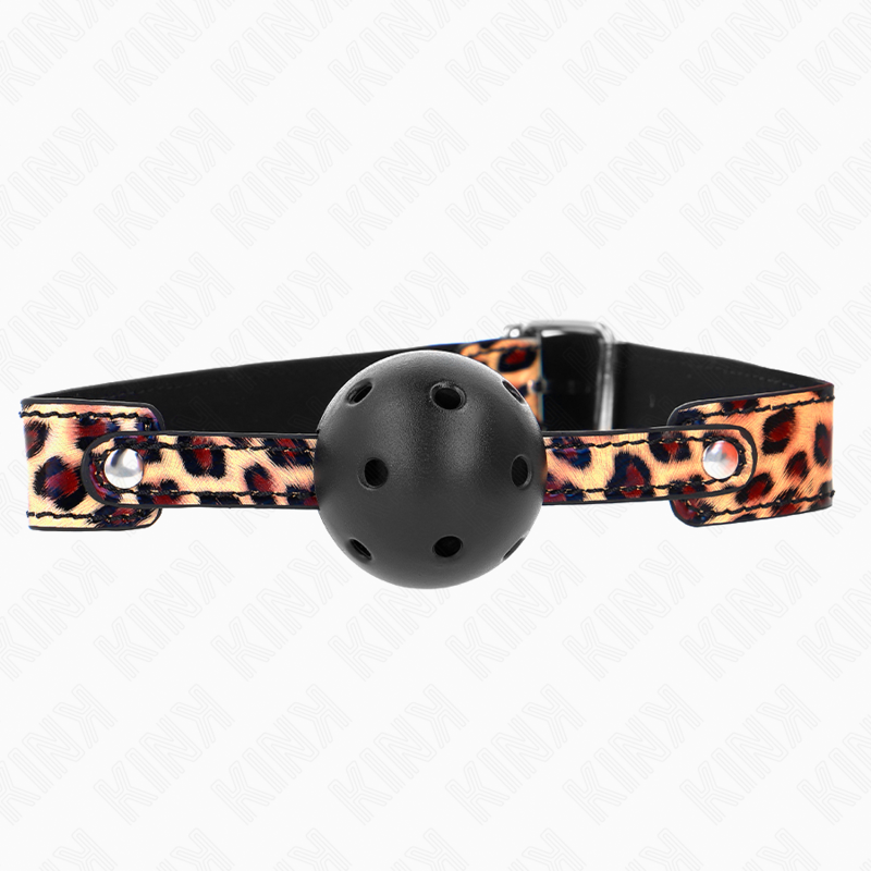 Bavaglio a Sfera BDSM Kink Leopard — 4,5 cm, Cinghia 65 cm