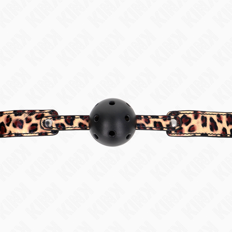 Bavaglio a Sfera BDSM Kink Leopard — 4,5 cm, Cinghia 65 cm
