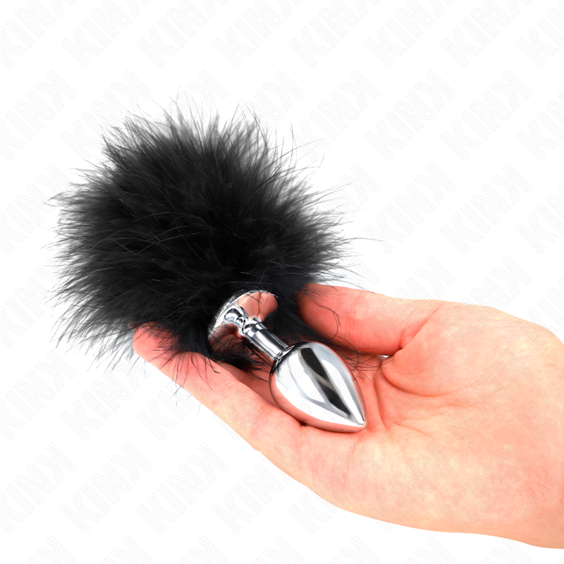 Plug Anale con Piuma Kink — Acciaio Inox 11 cm