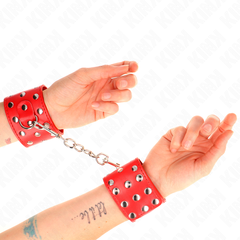 Manette BDSM con Rivetti Kink — Regolabili, Rosso