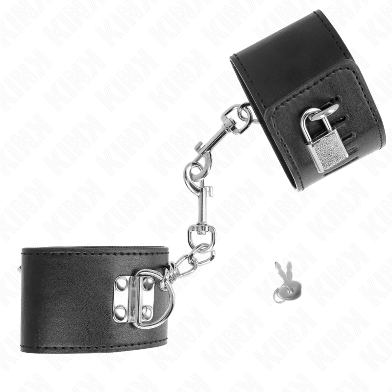 Manette BDSM con Lucchetto Kink — Regolabili 16-23 cm