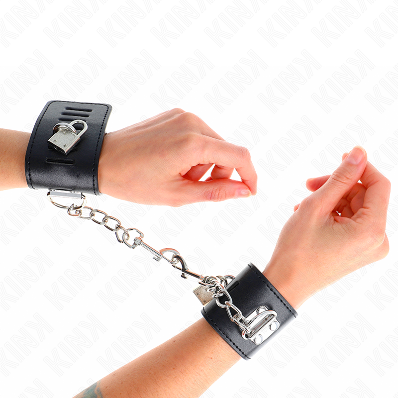 Manette BDSM con Lucchetto Kink — Regolabili 16-23 cm