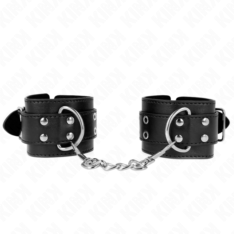 Manette BDSM Polso Kink — Doppia Fibbia, Regolabile 19-26 cm