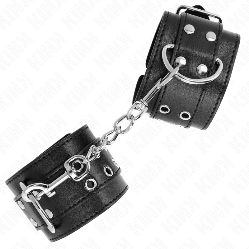 Manette BDSM Polso Kink — Doppia Fibbia, Regolabile 19-26 cm
