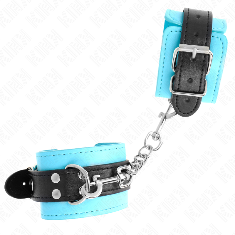 Manette BDSM Imbottite Kink — Regolabili, Gancio, Blu