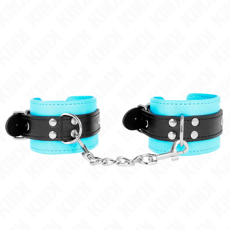 Manette BDSM Imbottite Kink — Regolabili, Gancio, Blu