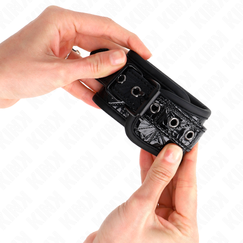 Manette BDSM da Polso Kink — Regolabili, Motivo Diamanti
