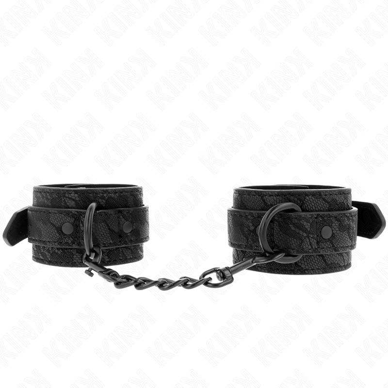 Manette BDSM in Pizzo Regolabili Kink — Nero, 19-26 cm