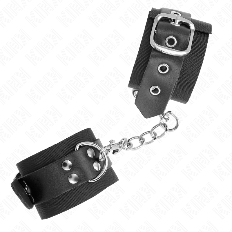 Manette BDSM in Nylon Kink — Cintura Pelle Regolabile 19-29 cm
