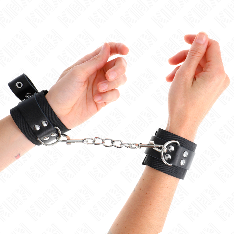 Manette BDSM in Nylon Kink — Cintura Pelle Regolabile 19-29 cm