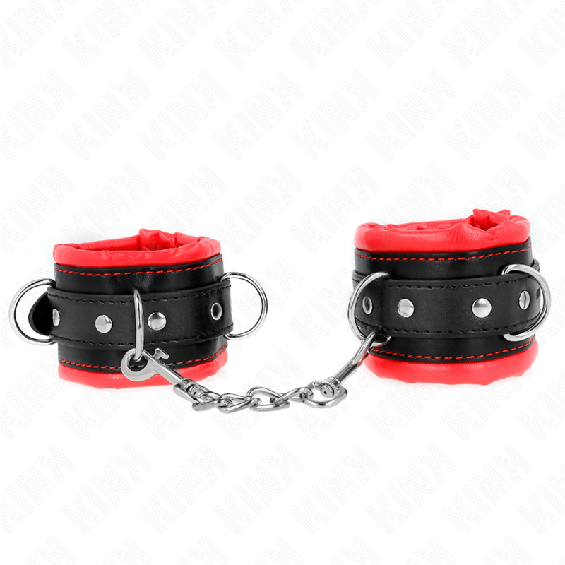 Manette BDSM con Fodera in Pelliccia Kink — Regolabili, Rosse