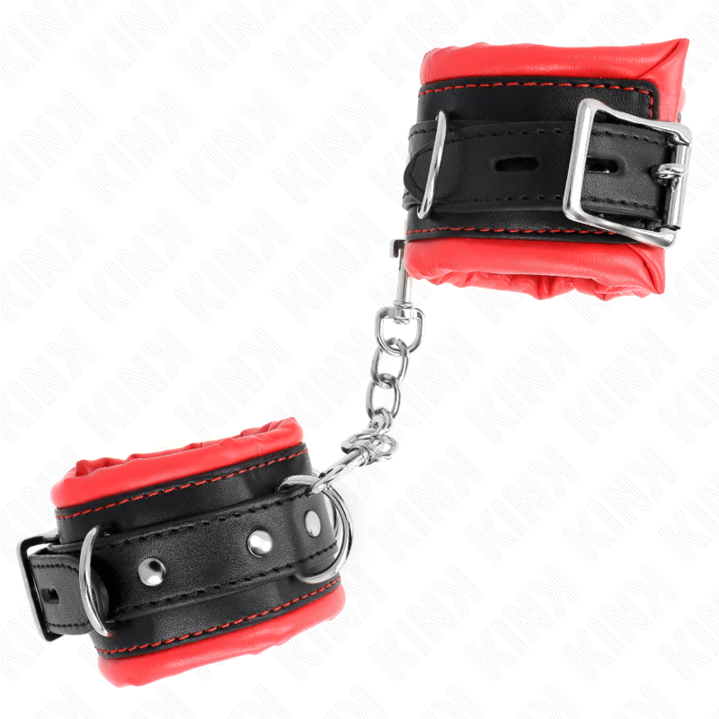 Manette BDSM con Fodera in Pelliccia Kink — Regolabili, Rosse