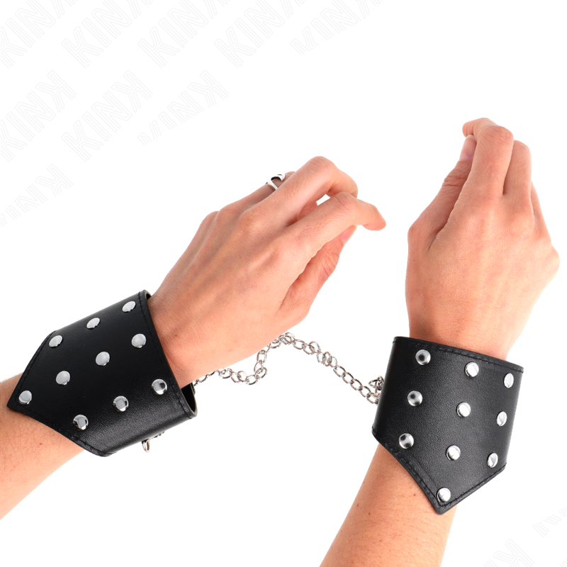 Manette BDSM con Catena Kink — Polsiere Regolabili 17-23 cm