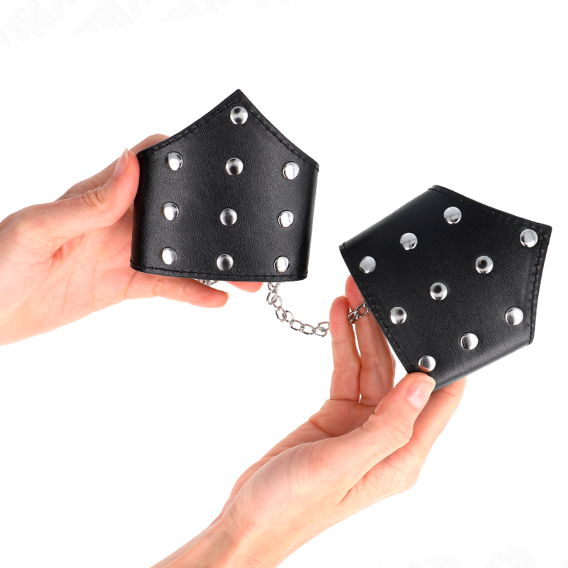 Manette BDSM con Catena Kink — Polsiere Regolabili 17-23 cm