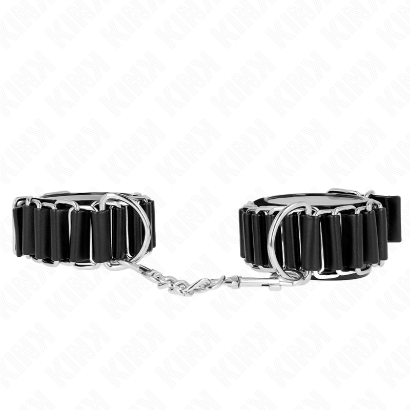 Manette BDSM in Pelle Kink — Regolabili 16-22 cm
