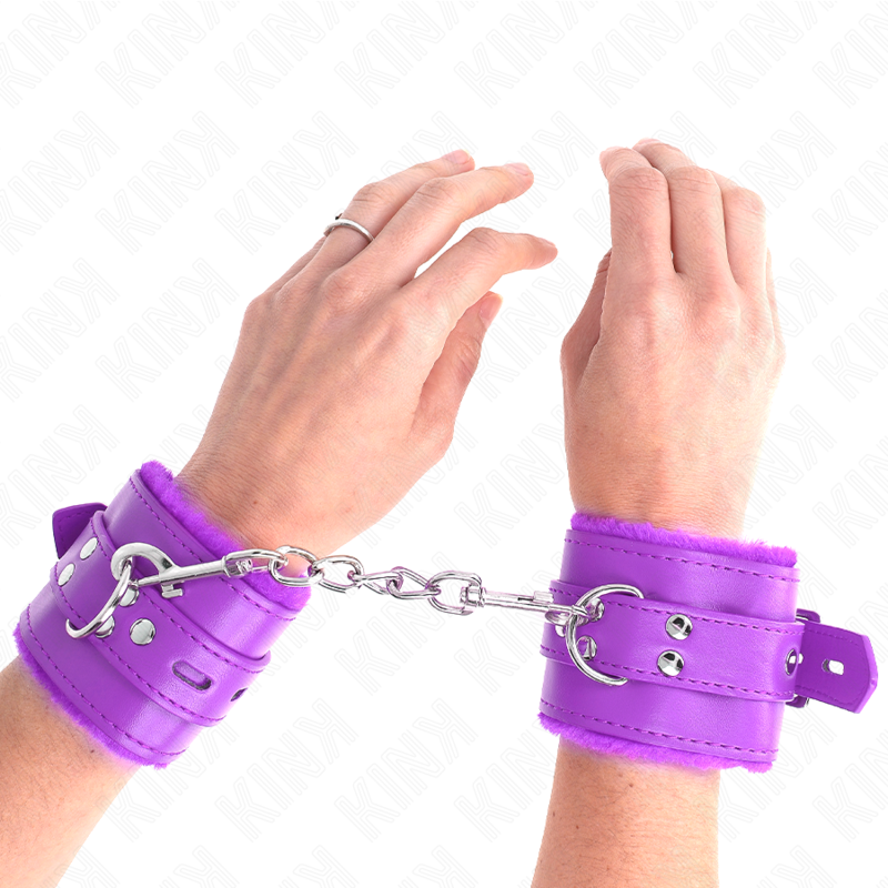 Manette BDSM Imbottite Kink — Polsini Regolabili, Viola