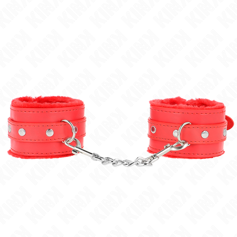 Manette BDSM Imbottite Kink — Cintura Regolabile, Rosso