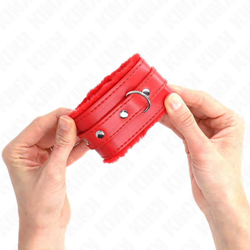Manette BDSM Imbottite Kink — Cintura Regolabile, Rosso