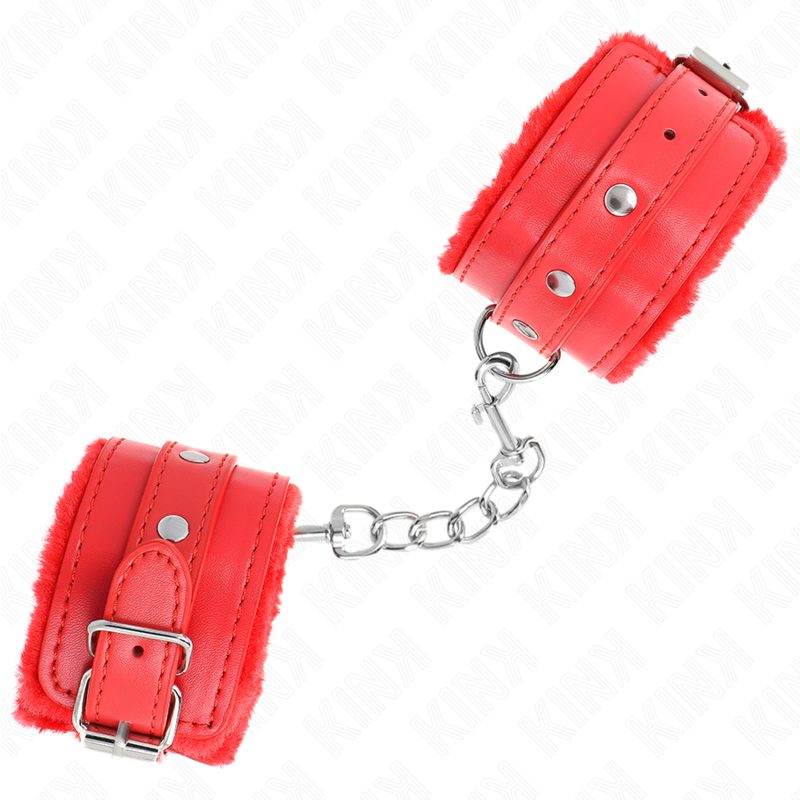 Manette BDSM Imbottite Kink — Cintura Regolabile, Rosso