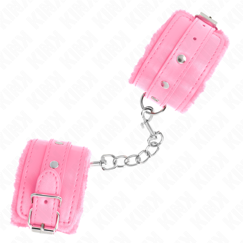 Manette BDSM in Pelliccia Kink — Cintura Regolabile, Rosa