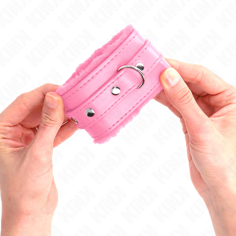 Manette BDSM in Pelliccia Kink — Cintura Regolabile, Rosa