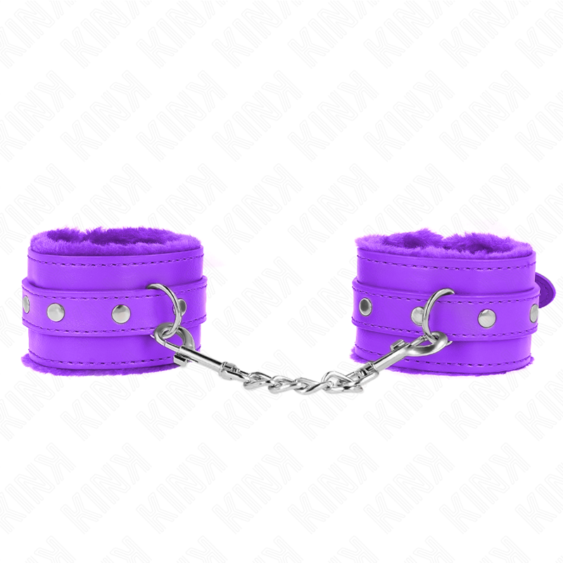 Manette BDSM Imbottite in Pelliccia Kink — Regolabili, Viola