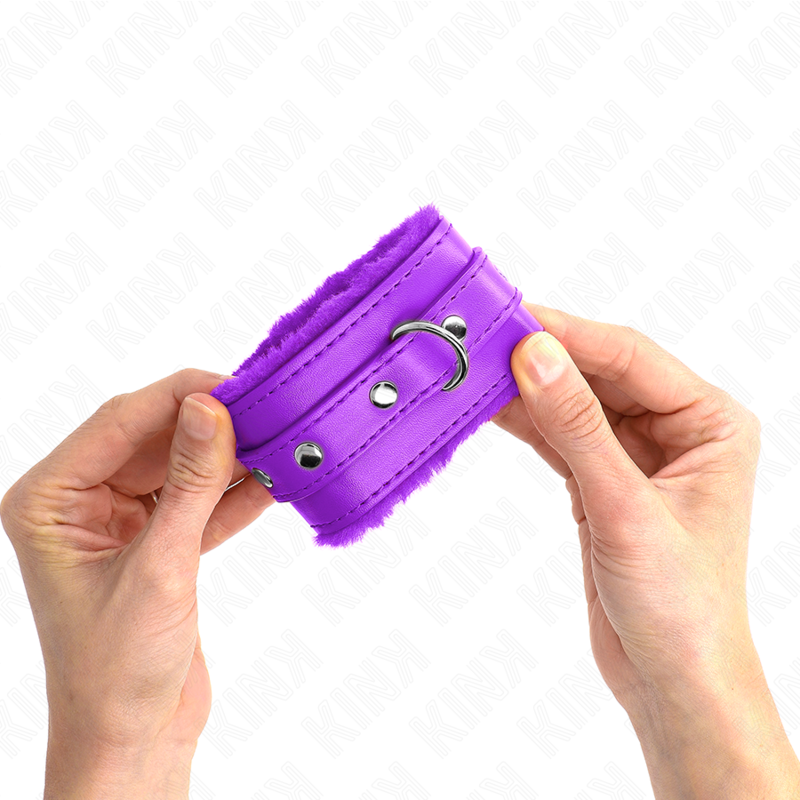 Manette BDSM Imbottite in Pelliccia Kink — Regolabili, Viola