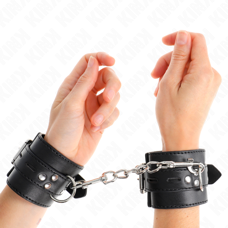 Manette BDSM da Polso Kink — Cintura Regolabile, Nera