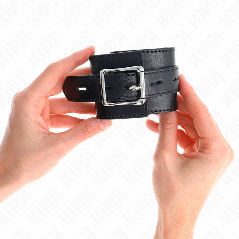 Manette BDSM da Polso Kink — Cintura Regolabile, Nera