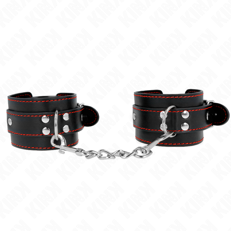 Manette BDSM Kink Wrist Restraint — Regolabile, Fodera Rossa