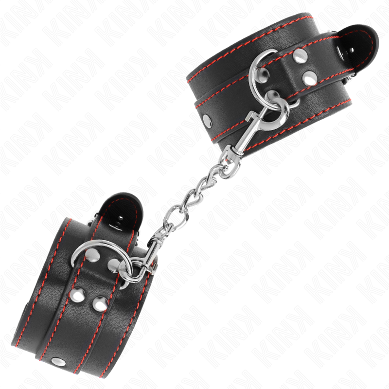 Manette BDSM Kink Wrist Restraint — Regolabile, Fodera Rossa