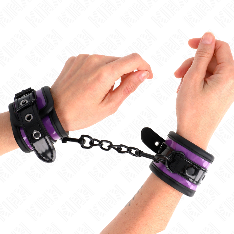 Manette BDSM in Neoprene Kink — Regolabili 21-28 cm, Viola
