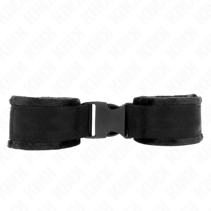 Manette BDSM Nylon Kink Hook&Loop — Regolabile, Rosso-Nero