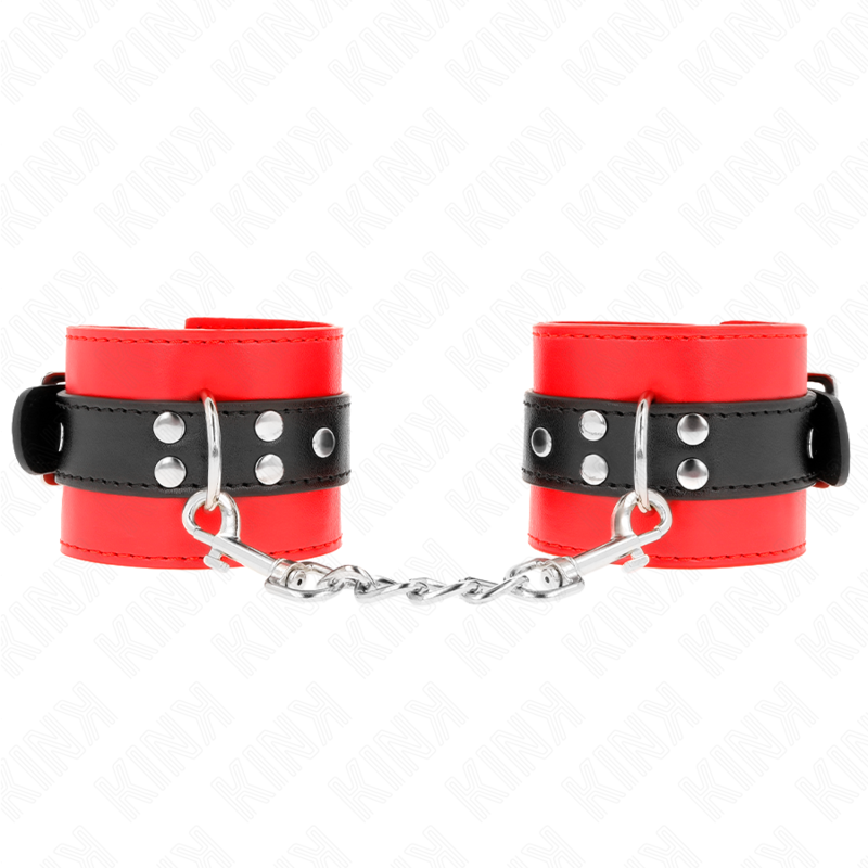 Manette BDSM Polsiere Kink — Regolabili, Rosso e Nero