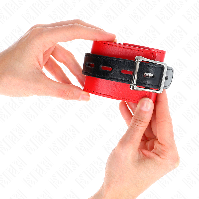 Manette BDSM Polsiere Kink — Regolabili, Rosso e Nero