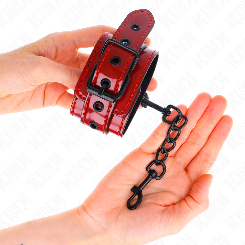 Polsini Bondage BDSM Kink Wrist Restraint — Rosso Scuro 23 cm
