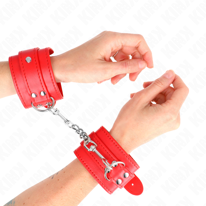 Manette BDSM Regolabili Kink Wrist Restraint — 20-23 cm, Rosso