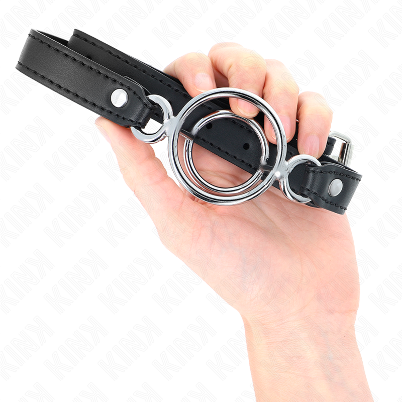 Bavaglio BDSM O-Ring Kink — Nero, 63 x 2,5 cm