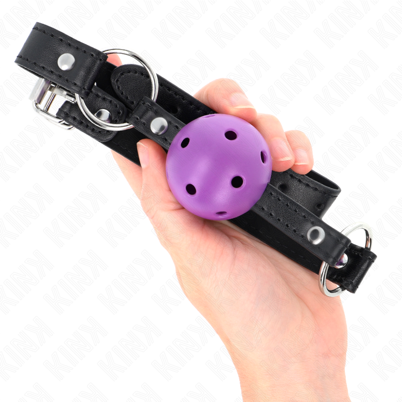 Bavaglio a Sfera BDSM Kink — Palla Cava 4.5 cm, Viola