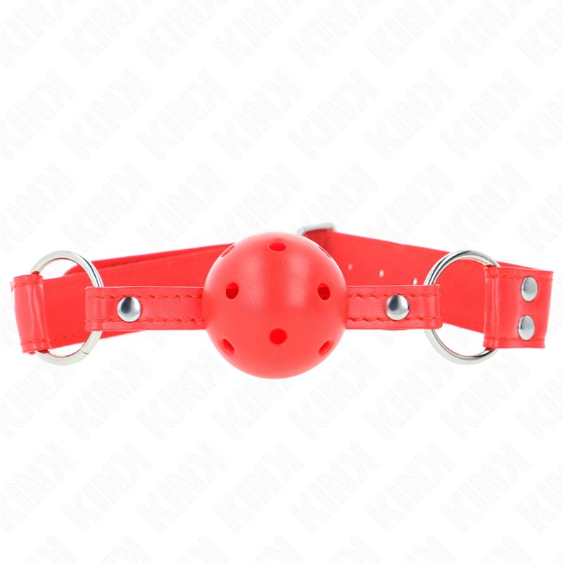 Ball Gag BDSM con Cavo Kink — Rosso, 62 cm