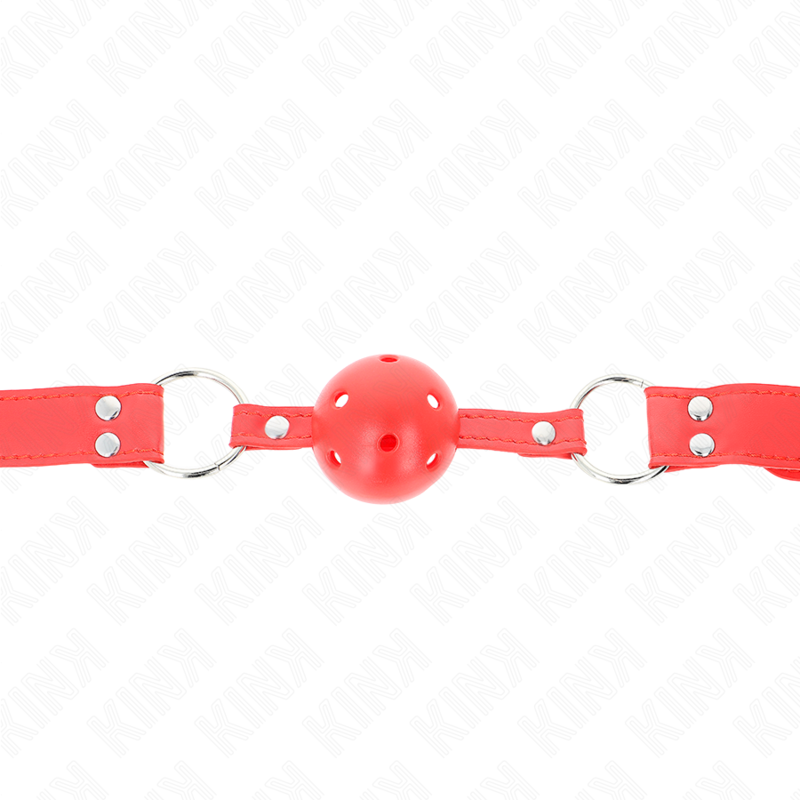 Ball Gag BDSM con Cavo Kink — Rosso, 62 cm