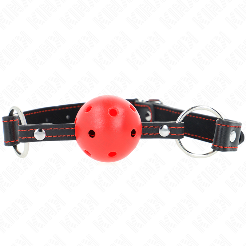 Morso Ball Gag Cavo BDSM Kink — Rigido, Rosso 6,5 cm