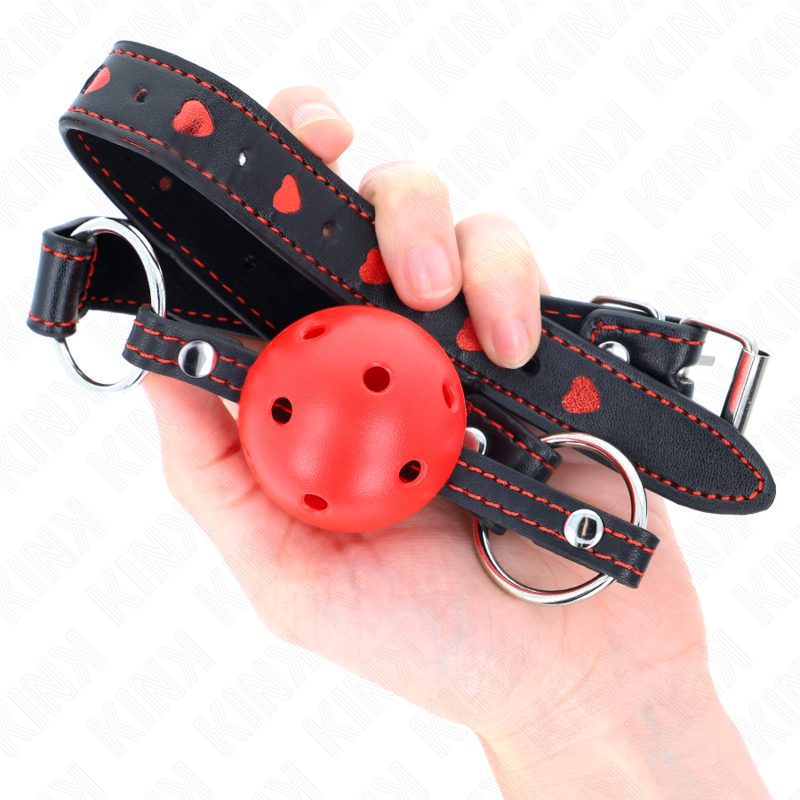 Morso Ball Gag Cavo BDSM Kink — Rigido, Rosso 6,5 cm