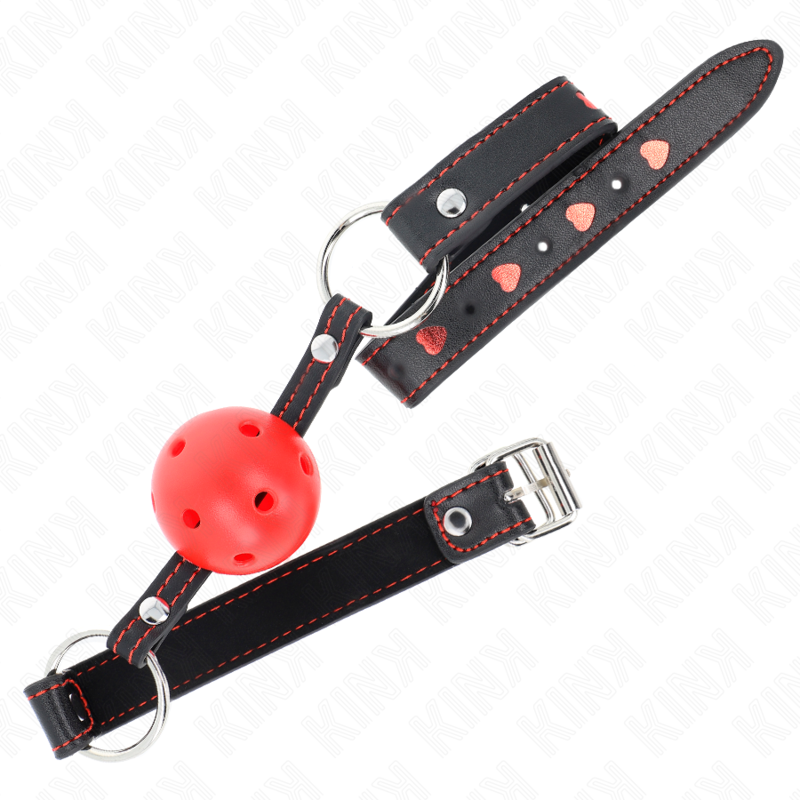 Morso Ball Gag Cavo BDSM Kink — Rigido, Rosso 6,5 cm