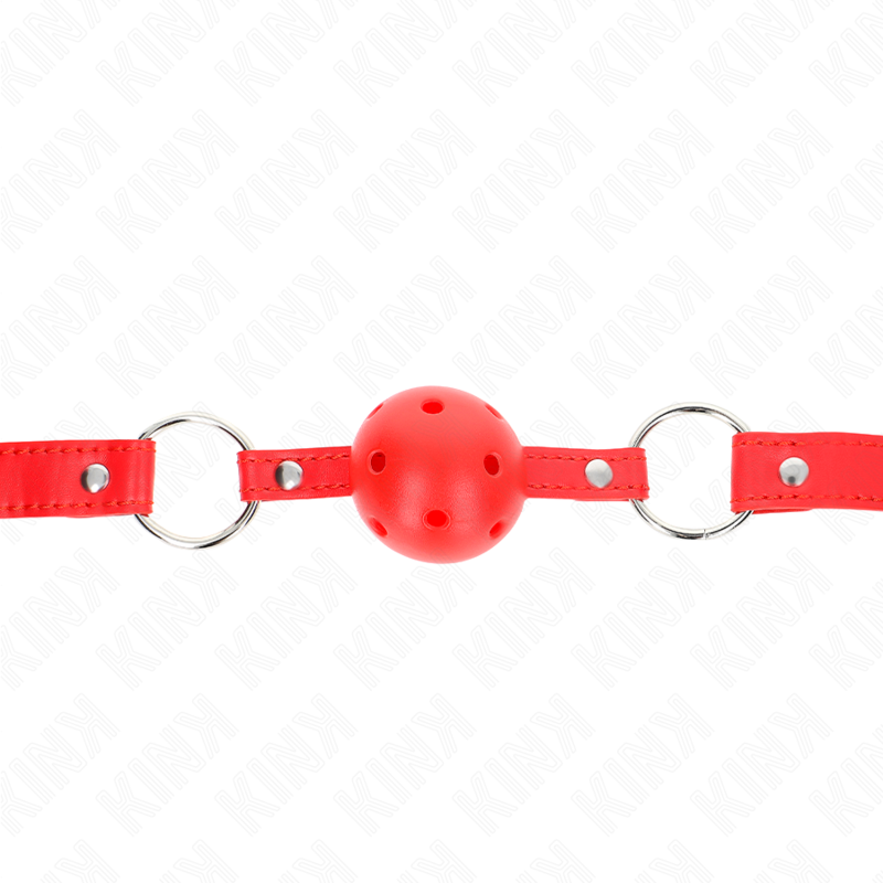 Bavaglio a Sfera BDSM Kink — Traspirante, Regolabile, Rosso