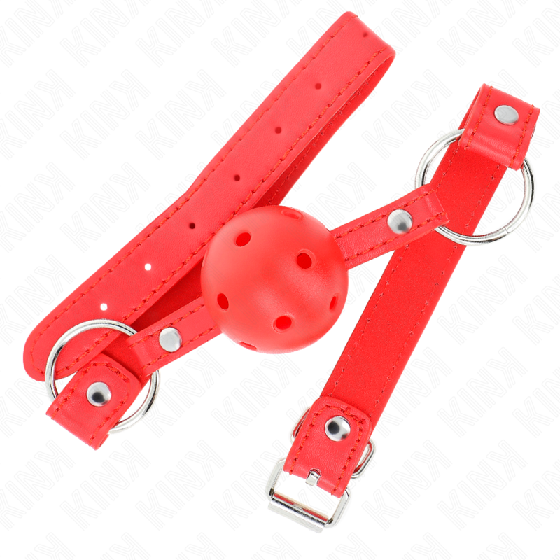 Bavaglio a Sfera BDSM Kink — Traspirante, Regolabile, Rosso