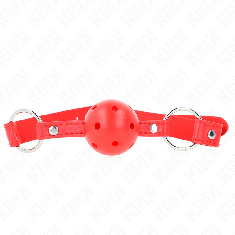 Bavaglio a Sfera BDSM Kink — Traspirante, Regolabile, Rosso