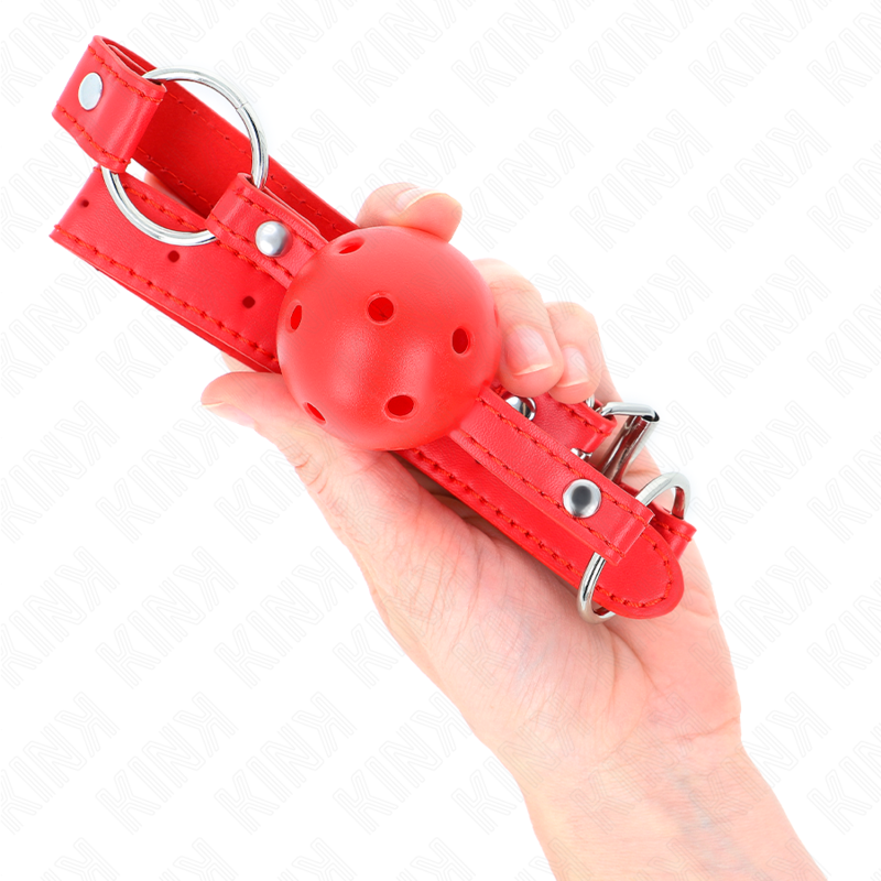 Bavaglio a Sfera BDSM Kink — Traspirante, Regolabile, Rosso